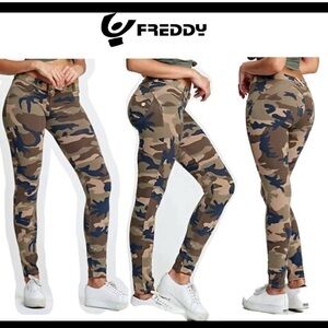 Freddy WR.Up green brown camo legging pants Sz XL NWOT new without tag